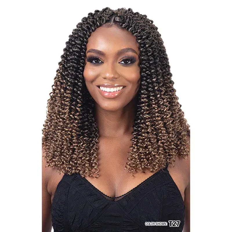 Hairsofly Shop FreeTress Braid 3X Tahiti Water Curl 12 inch pre-looped crochet hair in brown tone