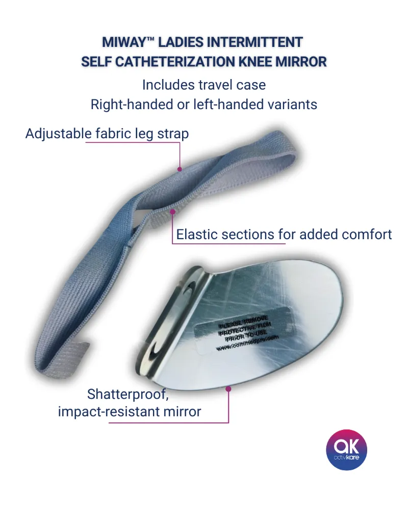ActivKare MiWay Ladies Intermittent Self Catheterization Knee Mirror with adjustable strap