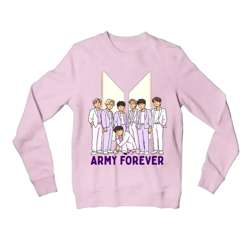 The Banyan Tee US BTS Sweatshirt - Army Forever unisex crew neck displayed flat