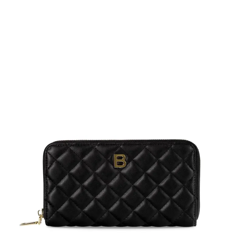Bond & Mason The Elisabeth Continental Wallet in black with gold-tone hardware
