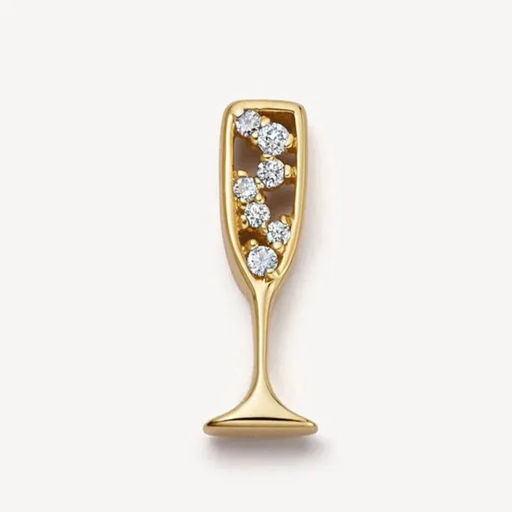 FabuLove Champagne Charm shaped like a miniature champagne bottle