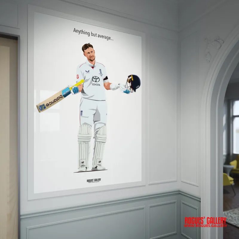 Rogues Gallery Average Joe Text Version Joe Root England Cricket Captain Ashes Print