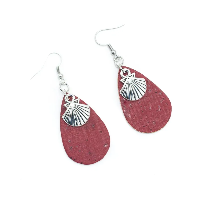 Corkadia Cork earring Original handmade ladies earrings ER-120-B showing lightweight cork design
