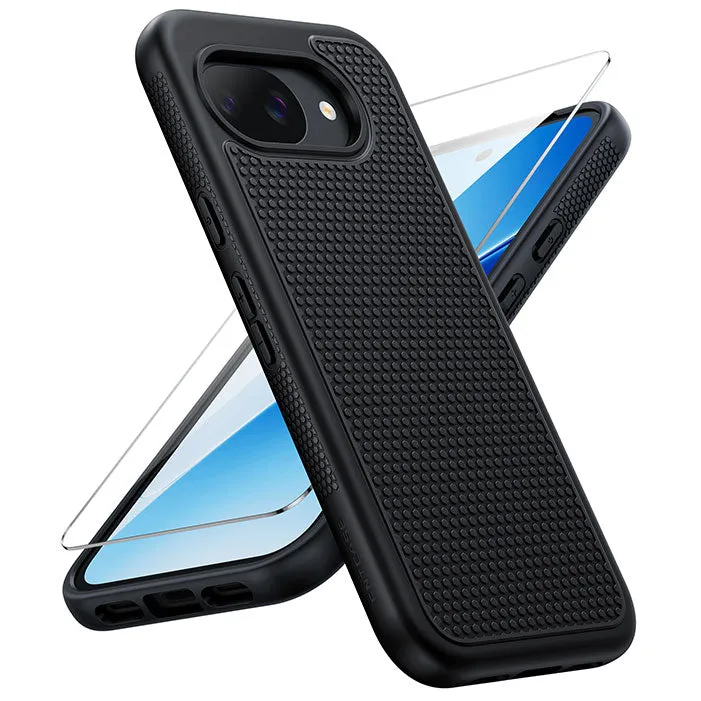 FNTCASE OFFICIAL Google Pixel 10A Shock Protection Cell Phone Case showing hexagon grip texture and dual-layer construction