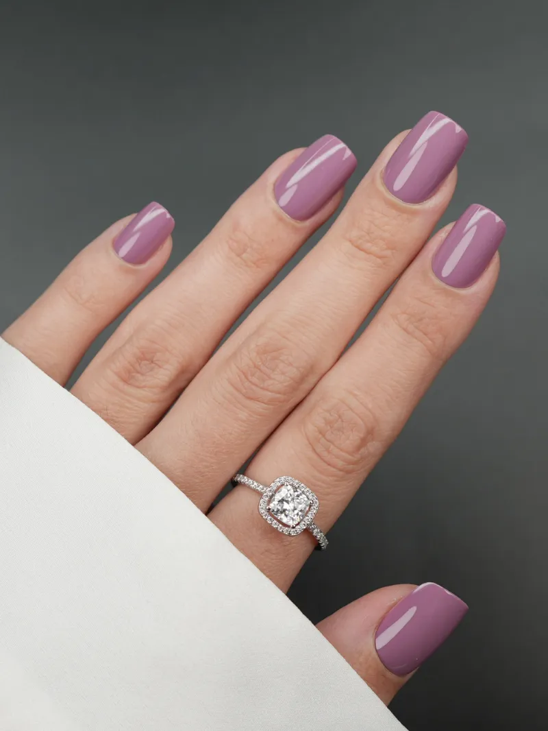 Roxy Nails Paris Jade 2.0 press-on nails in dusty ash-mauve with glossy finish