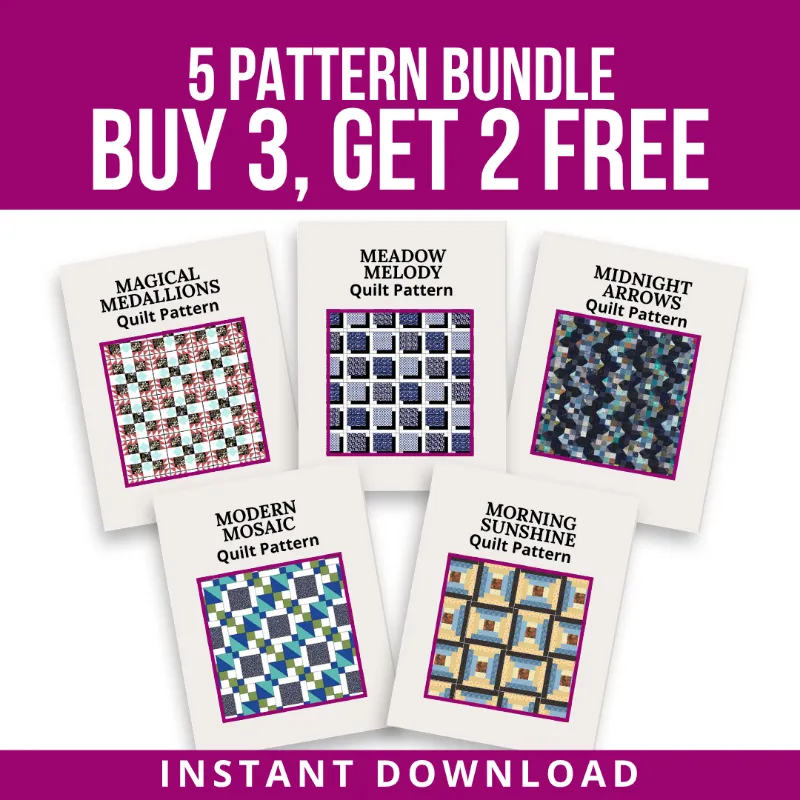 Boho Blanket From Midnight to Morning: Meadows, Mosaics & Magic quilt pattern bundle cover