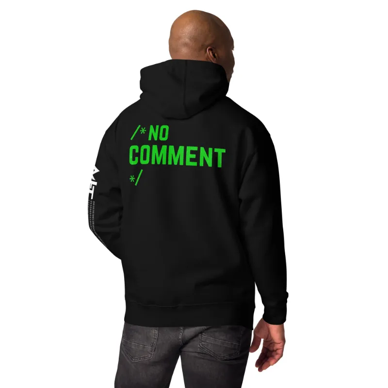 MyHackerTech /*No Comment*/ Unisex Hoodie Back Print in black