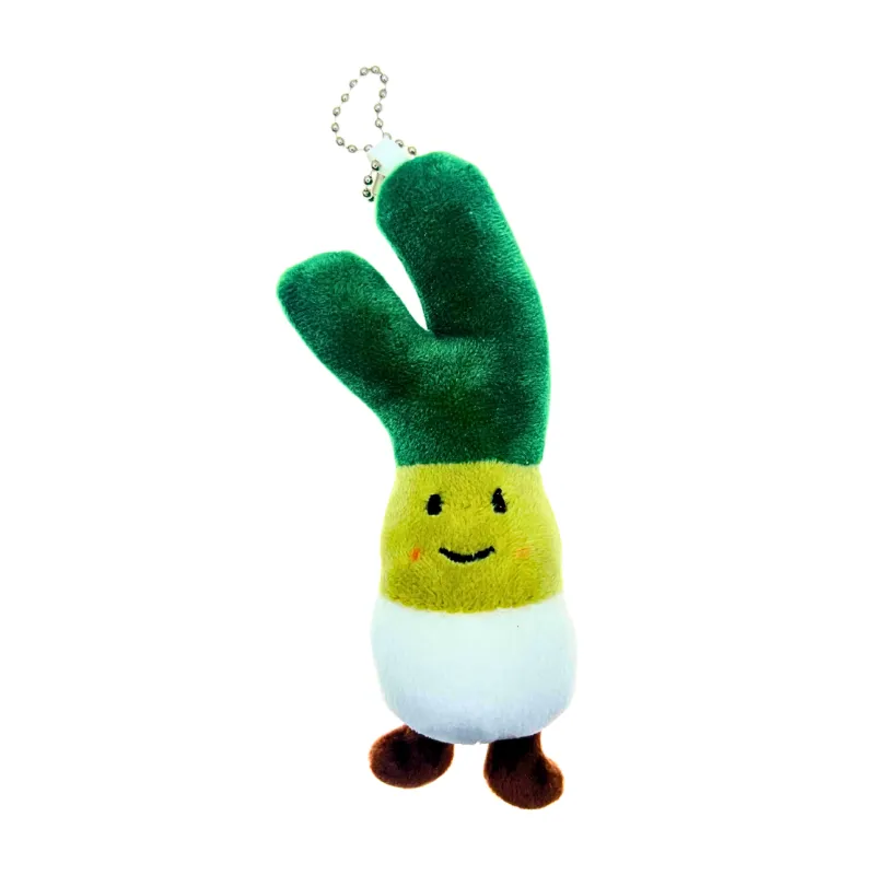 HoneySpree Adorable Leek Plushie Keychain attached to bag