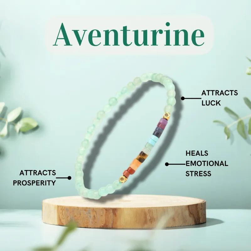 Turix Green Aventurine Harmony Bracelet with natural green aventurine beads