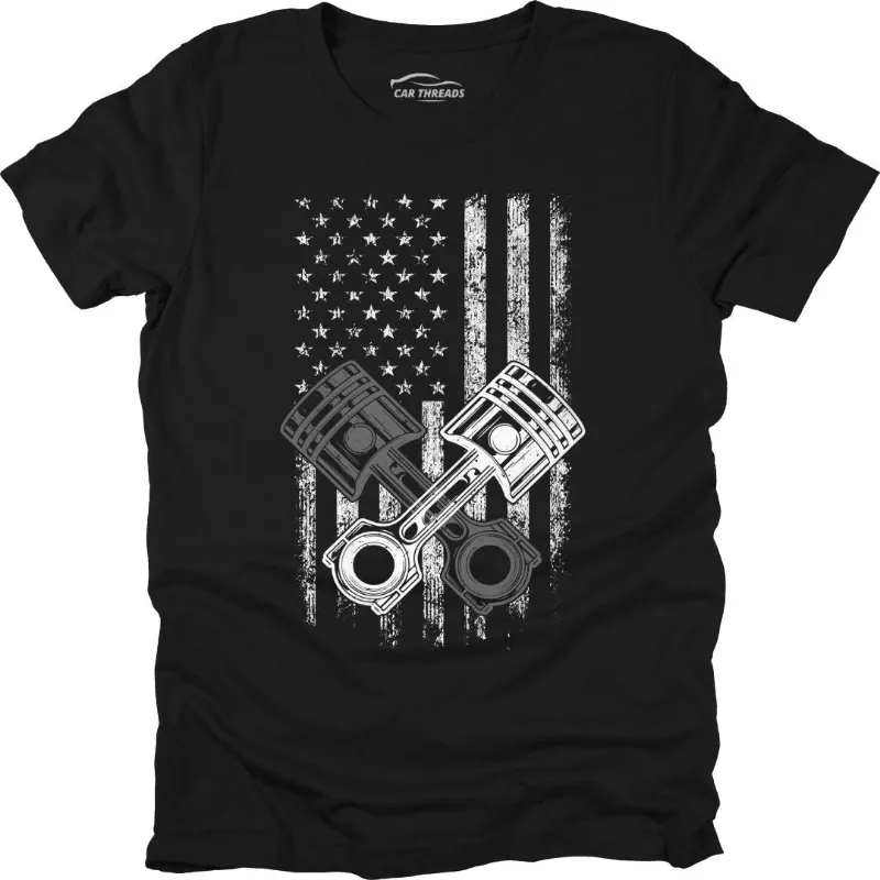 Car Threads Freedom & Horsepower t-shirt with bold automotive graphic