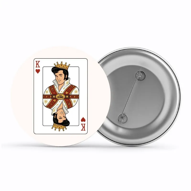The Banyan Tee US Badge - The King Of Rock And Roll pin button with glossy finish