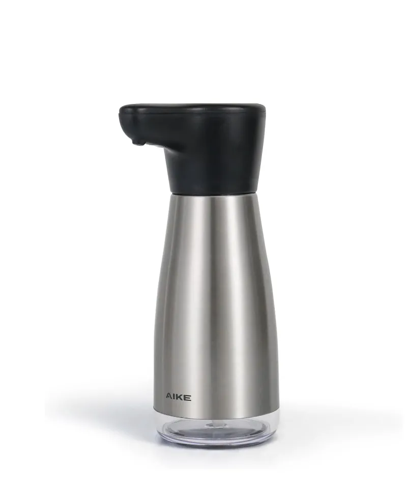 AIKE 14 FL OZ Rechargeable Automatic Soap Dispenser, AK1337, stainless steel touchless unit