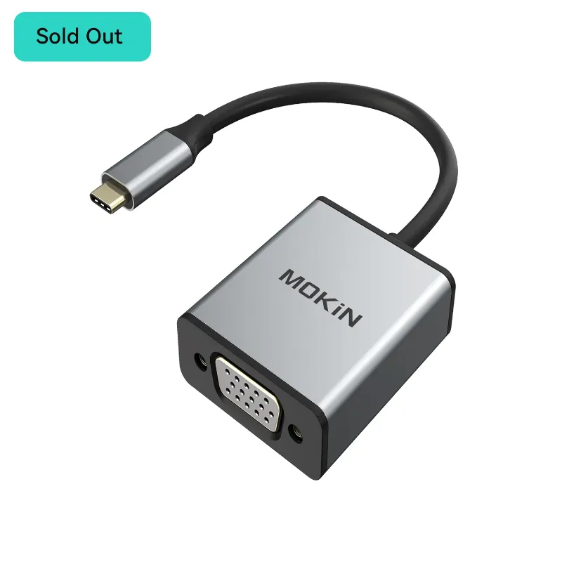 MOKiN USB-C Type C to VGA adapter cable with connectors on both ends