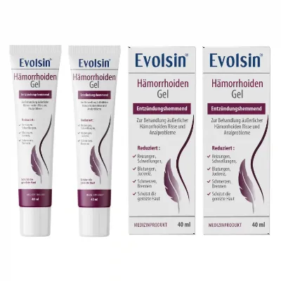 Evolsin Medical Hämorrhoiden Gel Doppelpack two tube pack for hemorrhoid relief