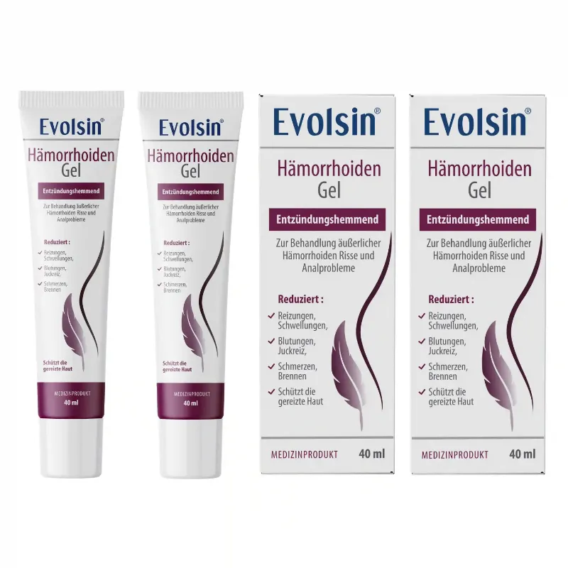 Evolsin Medical Hämorrhoiden Gel Doppelpack two tube pack for hemorrhoid relief