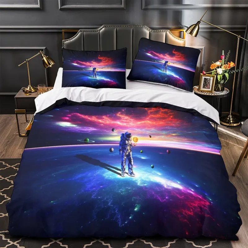 EBuycos Astronaut Duvet Cover Kids Room Bedding Set Without Filler, astronaut design on duvet