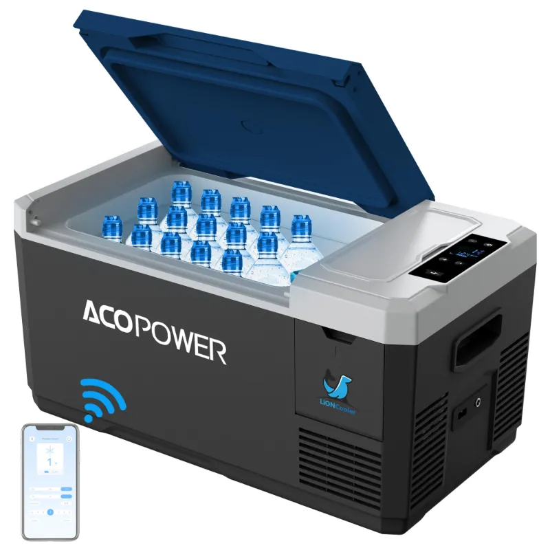 ACOPOWER LiONCooler Mini Solar Powered Car Fridge Freezer, 19 Quarts, portable cooler with battery