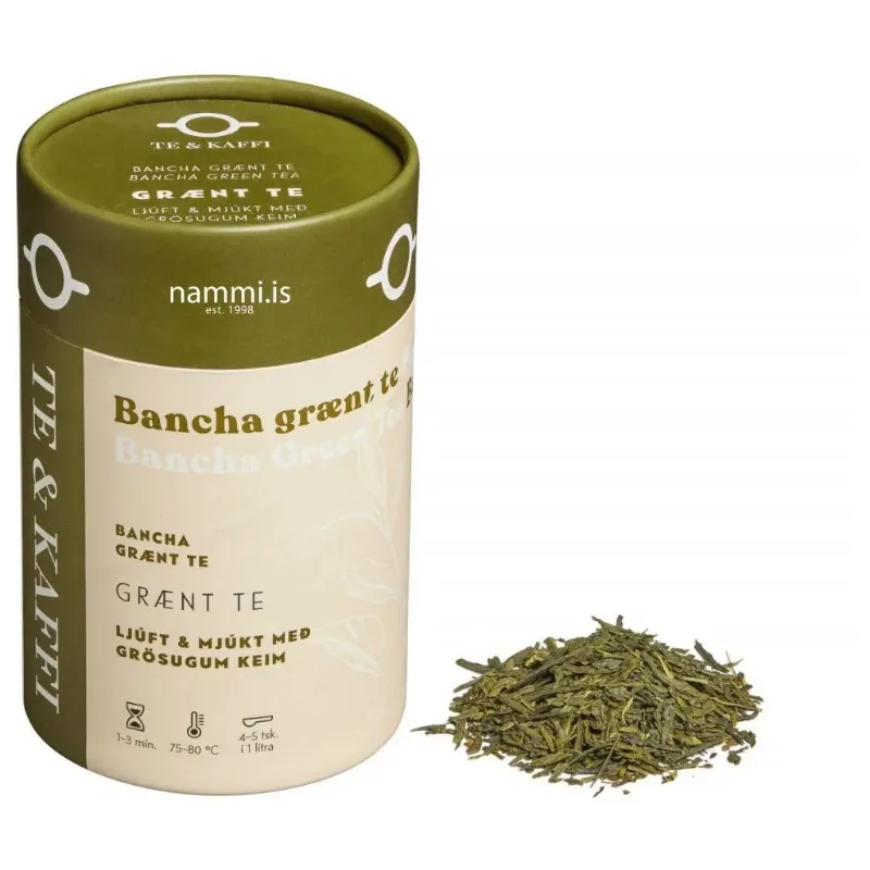 Nammi Bancha Green Tea loose leaf organic Japanese tea in 100g packaging
