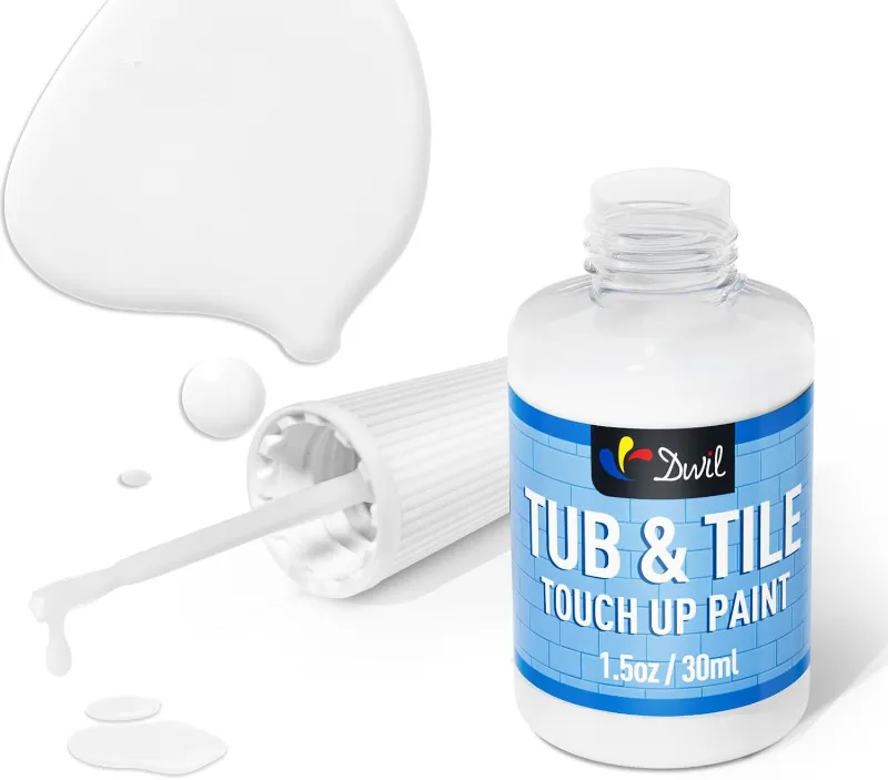 DWIL Paint Tub & Tile Touch-Up Paint Pen with built-in brush on white bottle