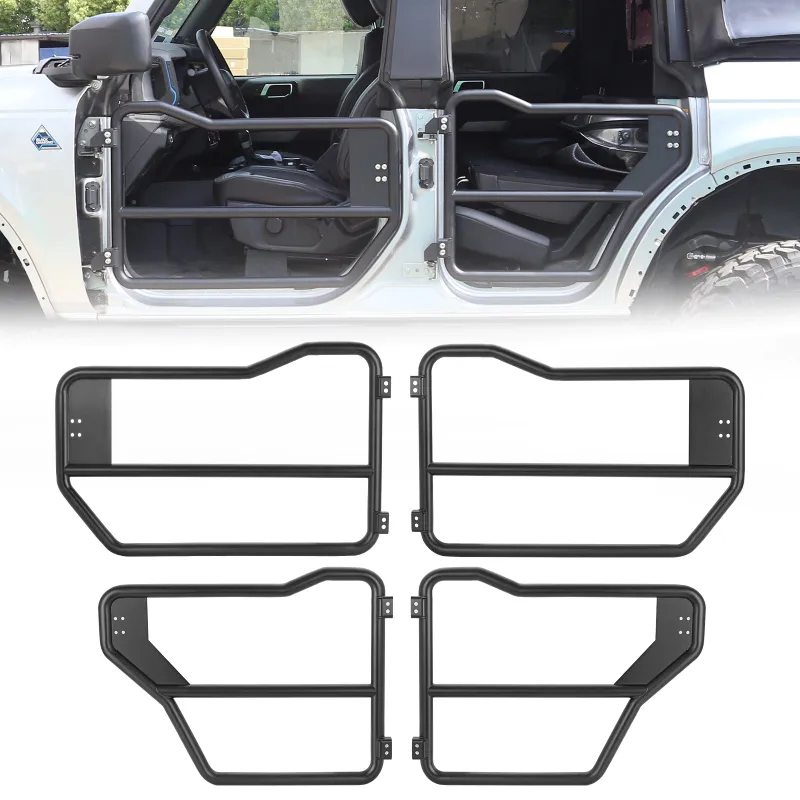 Sunpie Ford Bronco Tube Doors four-piece set in black powder coat for front and rear
