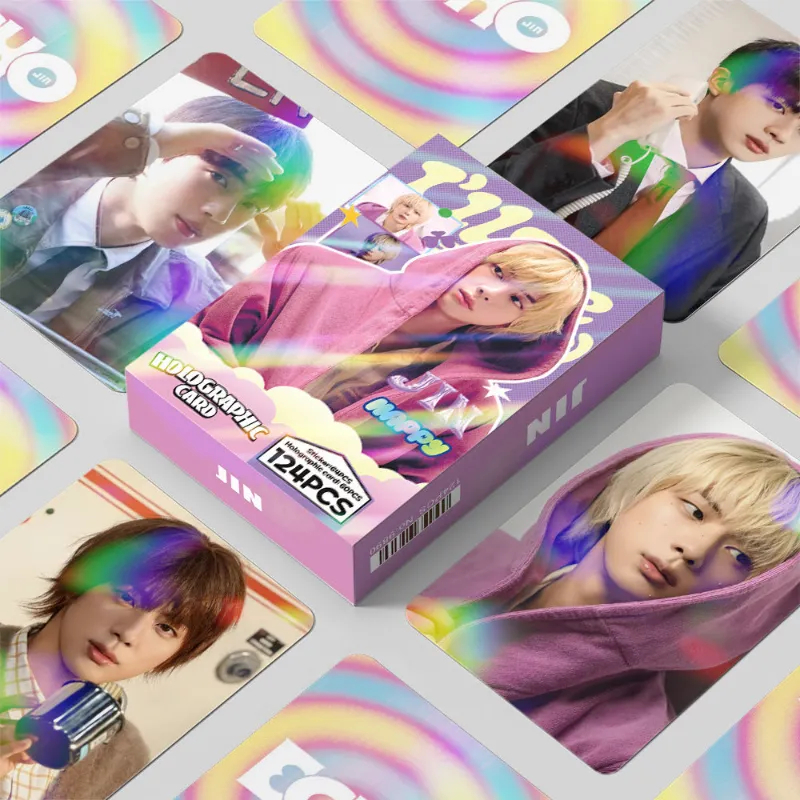 TTAesthetic 124PCS JIN Echo Laser Photocard Sticker set showing laser-printed JIN Echo designs