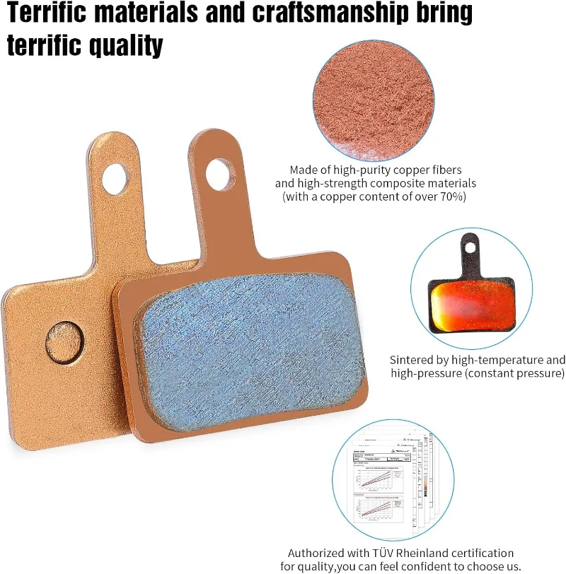 HiKeep Brake Pads in metal with wear-resistant material for ebikes