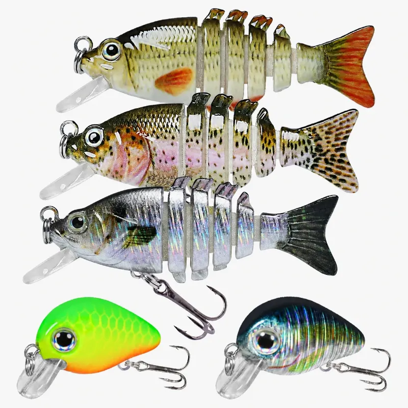 Truscend Fishing Six-Segmented Swimmax and Smallest Jointed Swimbaits multi-jointed fishing lures with treble hooks