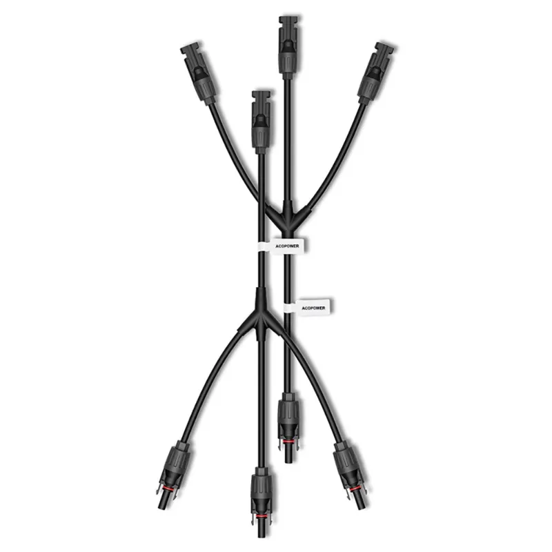 ACOPOWER Solar Connectors M Branch Parallel Adapter Cable pair with waterproof rings