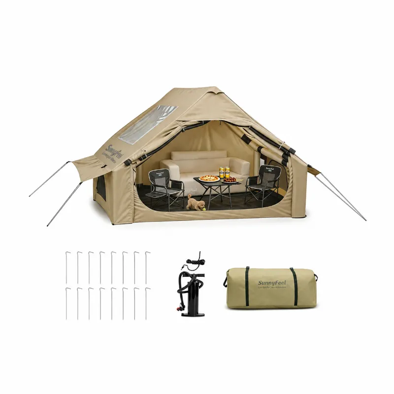 SunnyFeel Outdoor SUNNYFEEL 5-Minute Setup Inflatable Camping Tent shown inflated outdoors