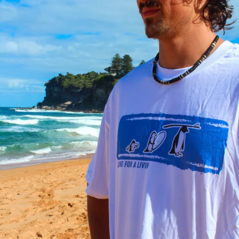 LivingForALivin The PenGrom Tee in lightweight combed cotton with loose fit