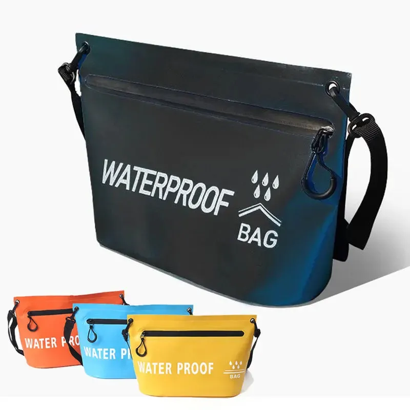 PUPU Sports 5L Waterproof Dry Bag Floating Sack for Kayaking, Swimming, Boating & Travel showing zipper closure