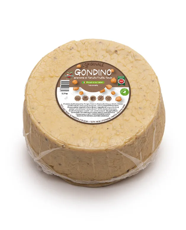 Vegaliano Truffle Gondino Plant-Based Aged Cheese 1.3kg, large cream wheel