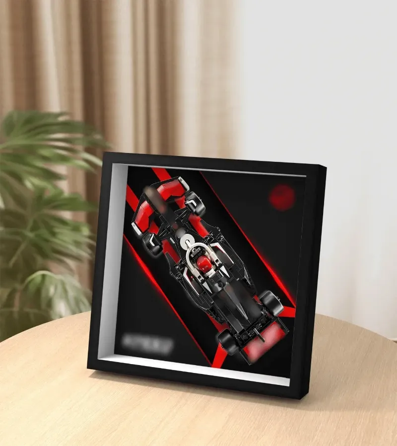 ICUANUTY Car Wall Frame for LEGO MoneyGram Haas F1 Team VF-24 model displayed on wall