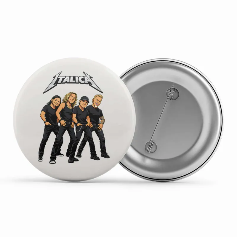The Banyan Tee US Badge - Italica pin button, 58mm glossy finish on white background