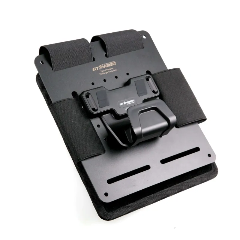 The Stinger Tools Bedside Magnetic Gun Mount with Safety Trigger Guard Protection in Black