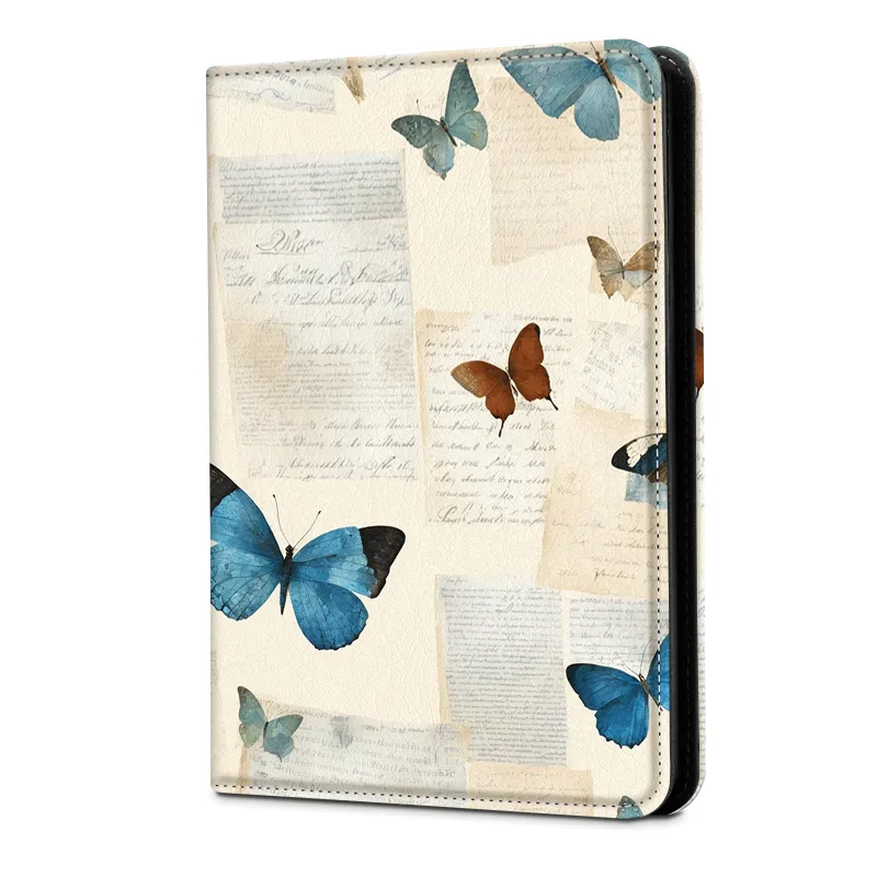 COBAK Case Eden Beige Butterfly Kindle Paperwhite 7 inch Case showing beige floral design with foldable stand