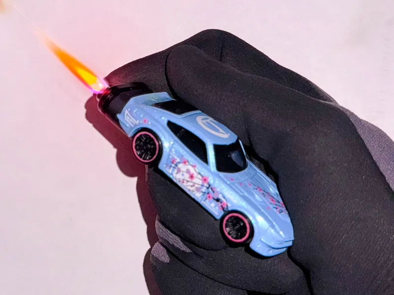 SoCal Divinity Datsun 240Z Refillable Lighter showing handmade custom car lighter design