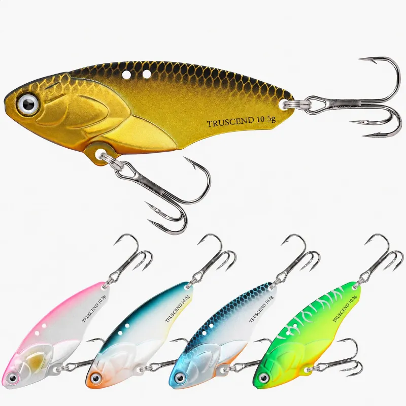 Truscend Fishing VIB Blade Bait metal lipless crankbait lure with treble hooks