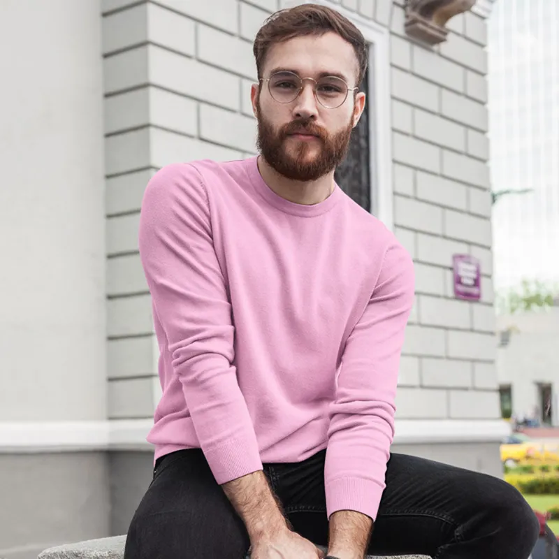 The Banyan Tee US Baby Pink Sweatshirt in bio-washed cotton fleece