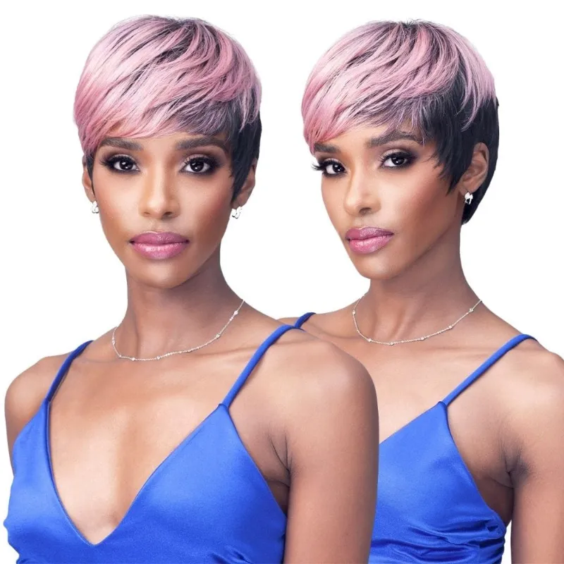 Hairsofly Shop Bobbi Boss Synthetic Wig - M1051 Tisha in burgundy and gold blend, short layered cut