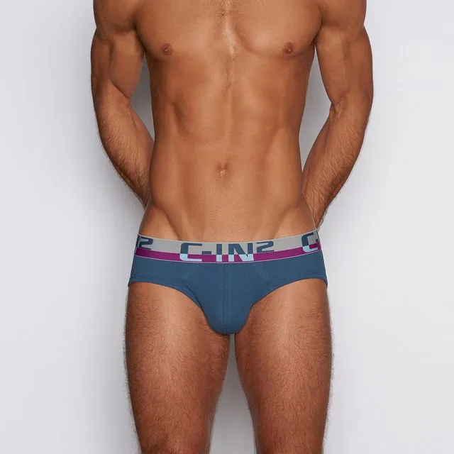 C-IN2 C-Theory Low Rise Brief Nasr Navy, front view on model