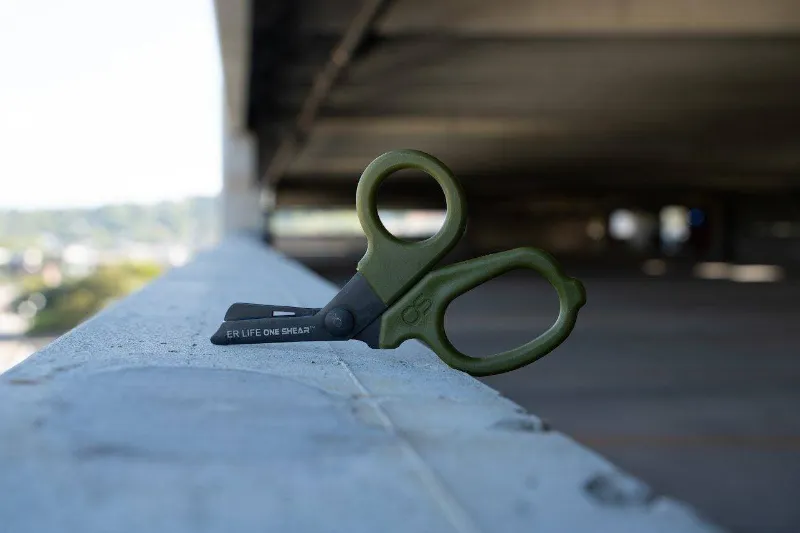 ViTAC Solutions MINI Compact Medical Tactical Trauma Shears by ONE SHEAR with black coated blades