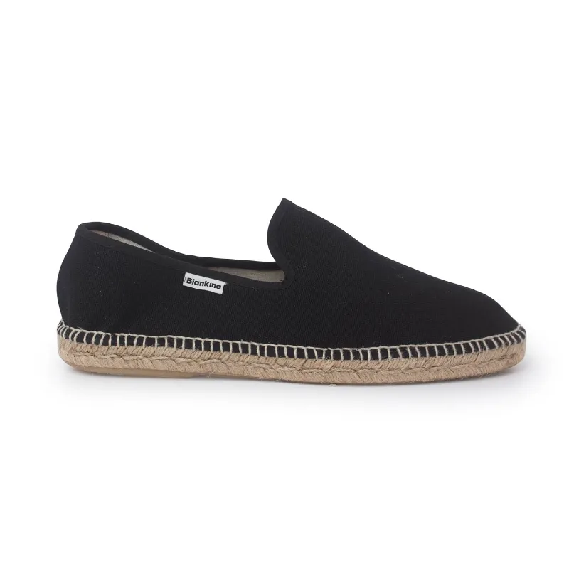 BIANKINA Napoli Eco Friendly Vegan Slip on Espadrilles in black with jute sole