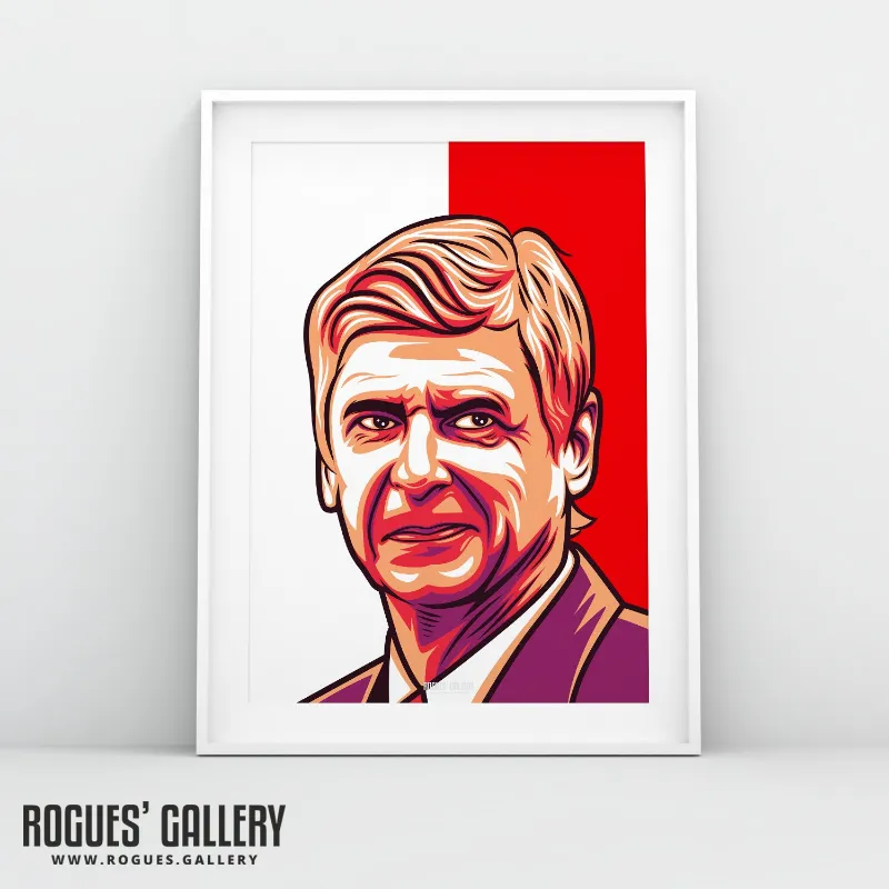 Rogues Gallery Arsene Icon A3 Print featuring portrait of Arsene Wenger