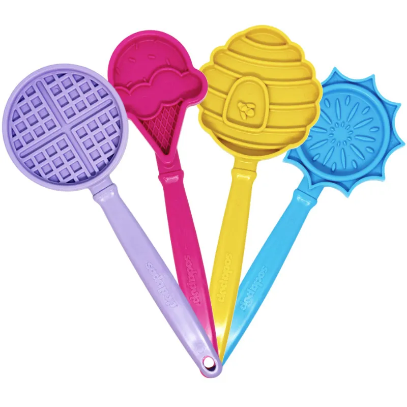 Soda Pup eStick Hand-Held Dog Enrichment Target Training Toy Interactive Lick Stick USA Made blue hand-held stick with spreadable tip