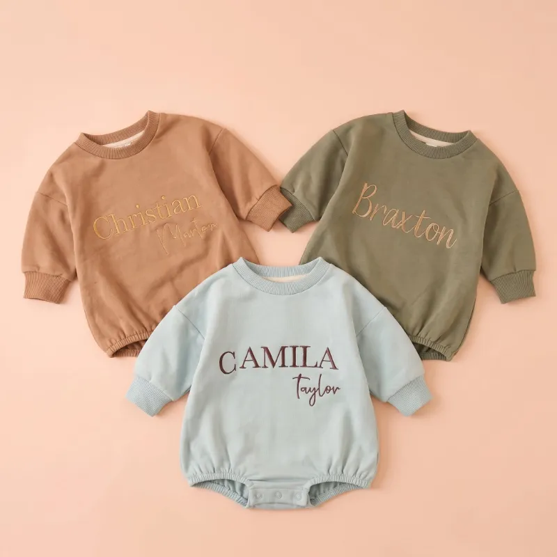MamaRaya Personalized Baby Romper with custom embroidered name on soft fabric