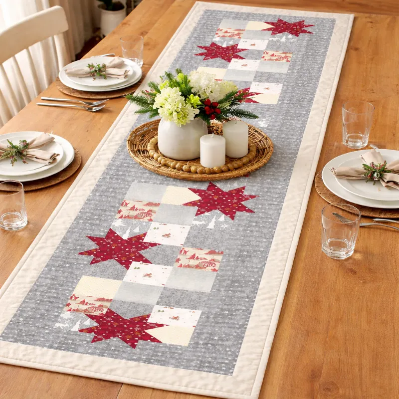 Boho Blanket Frosted Stars Quilt Pattern cover showing tree ring inspired star design