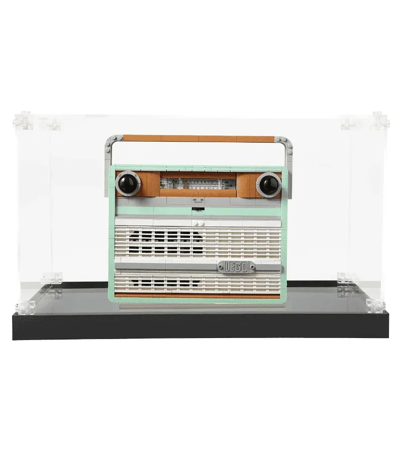 ICUANUTY Display Case for LEGO Creator Retro Radio 10334, acrylic flat-pack components