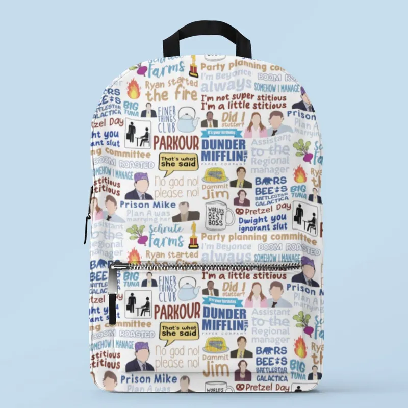 The Banyan Tee US All-Over Print Backpack - Dunder Doodle, full front view