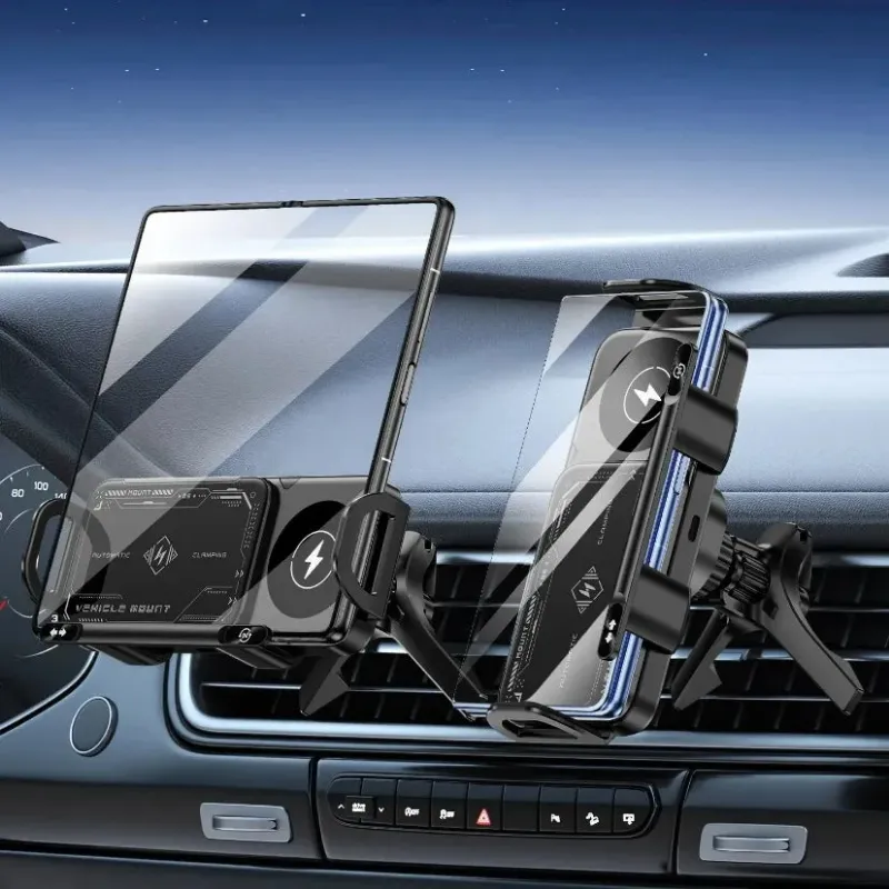 Kicklo 360 Rotation Car Wireless Charger phone holder mounted on car air vent